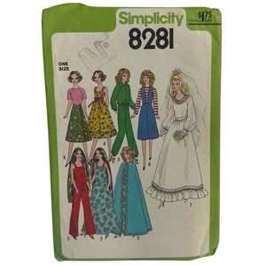 Simplicity‎ 8281 Vintage Sewing Pattern for 11.5" Fashion Doll Clothing UNCUT